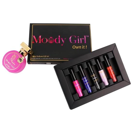 Moody Girl Zealous Luxury Perfume 20ml + Pocket Perfume Gift Set Pack of 5 (3ml Each) Vanilla, Gourmand, Nuts & Caramel Musky 24hr Long Lasting