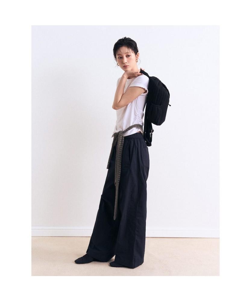 8SECONDS Garment-Dyed Lightweight Cotton Elastic Waist Pants Navy