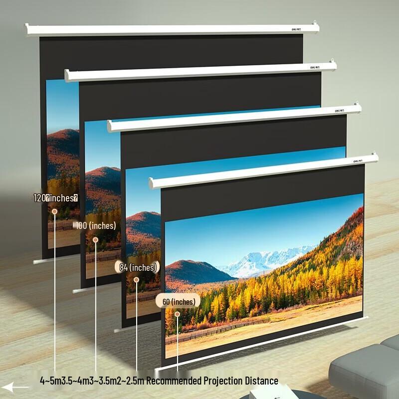 Deli 84-inch 16:9 Remote Electric Projection Screen