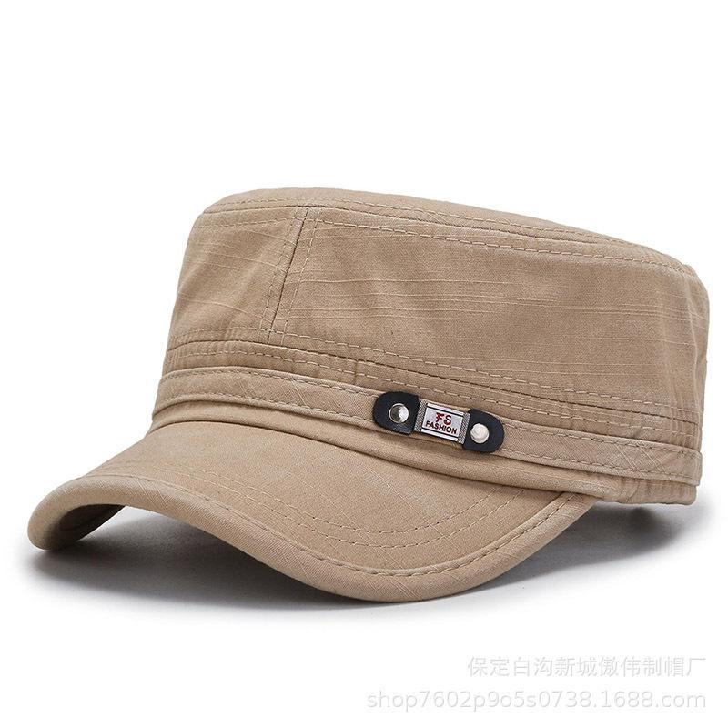 Autumn New Men's Washed Old Flat Top Hat Fashionable Versatile Bare Cap Cotton Cross-border European and American Hat