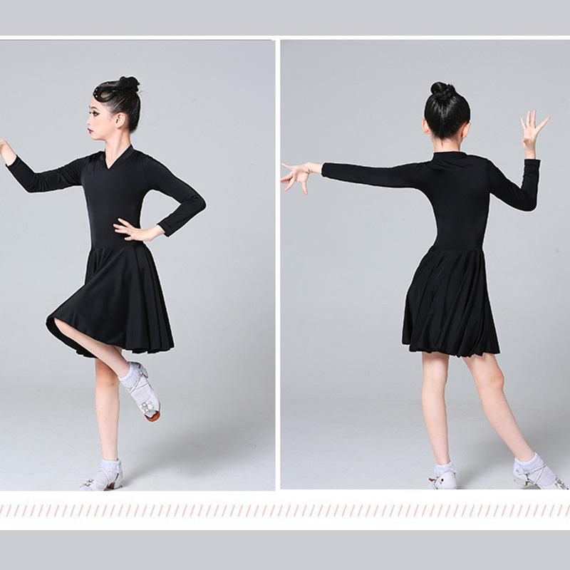 Abbigliamento da ballo per bambina: Set Nero Rumba & Danze da Sala con Gonna Svasata