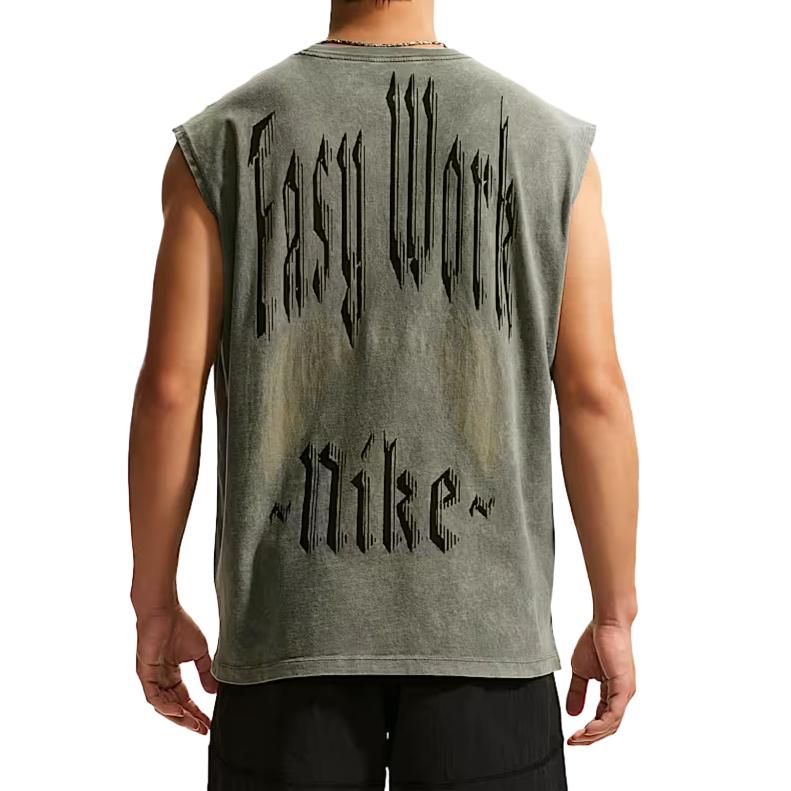 Nike Tank Tops Men's Green Camouflage/Light Army Green Crew Neck Moderate IM6145-303