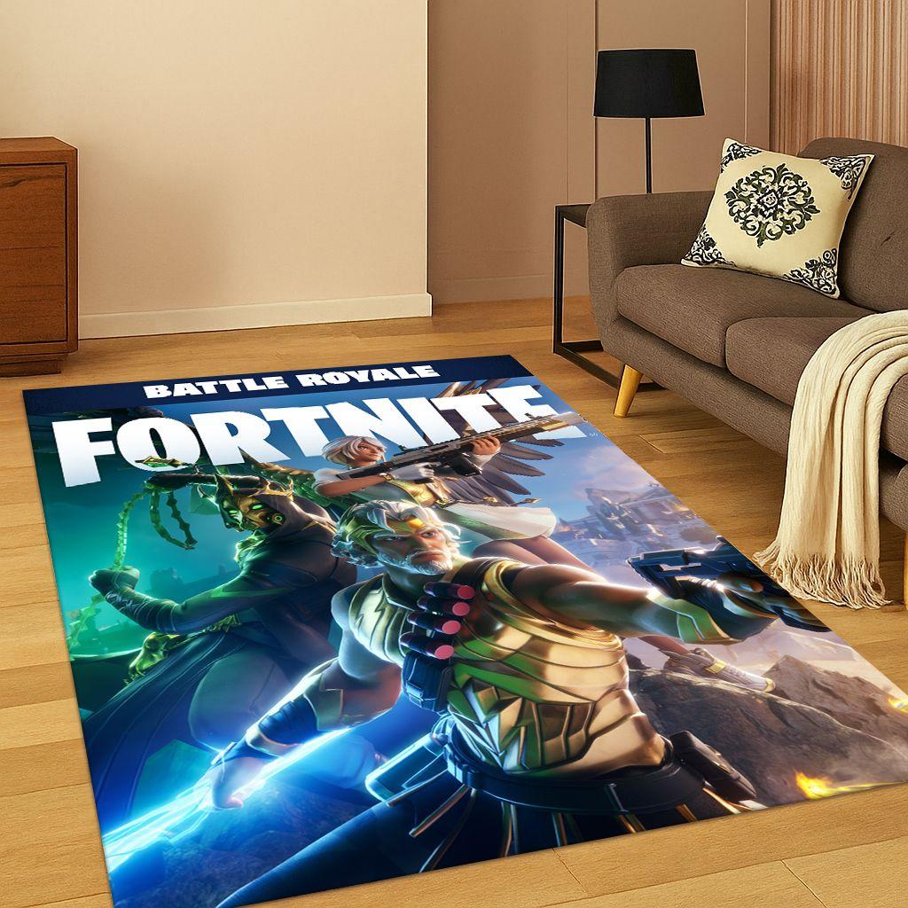3D-Fortnite-Spielteppich mit Cartoon-Motiv für Schlafzimmer, Wohnzimmer, Sofa, Fußmatte, Heimdekoration, rutschfester Spielteppich für Kinder, Weihnachtsgeschenk