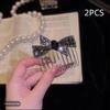 Rhinestone Bow Bangs Upside Down Comb Hairpin Female New Exquisite Flash Diamond Disc Hair Comb Premium Sense Broken Hair Card