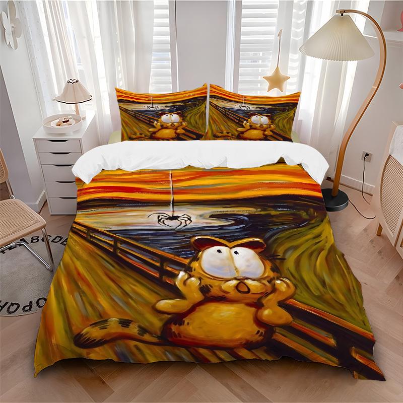 3pcs Garfield Bedding Set. Soft and Comfortable with No Core Included (1x Duvet Cover + 2x Pillow Covers) yy251031047