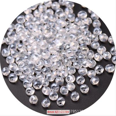 3/4mm White Partial-Hole Water Drop Glass Beads for DIY Jewelry & Wedding Dress Accessories