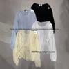 Xiao Wang's 19597 Summer Korean Loose Plus Size Casual Rolled Edge Round Neck Thin Knitted Sunscreen Cardigan.