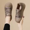 Genuine leather retro women's shoes new autumn big toe casual versatile soft-soled platform shoes running shoes