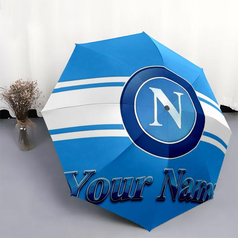 1 PC Automatic Folding Umbrella - SSC Napoli Custom Name Pattern, Portable & Foldable Design with 8 Ribs, Christmas Birthday Gifts