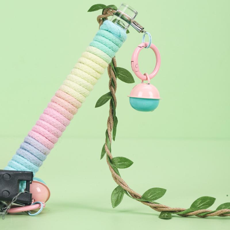 Parrot Swing with Bell Pet Play Perch Hammock Stand for Cockatiels Parakeets Lovebirds Budgies Canaries Finches