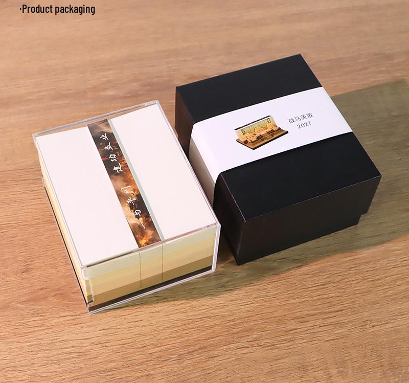 Xi'an Scenic Area 3D Paper Carving Calendar and Sticky Notes Desktop Ornament