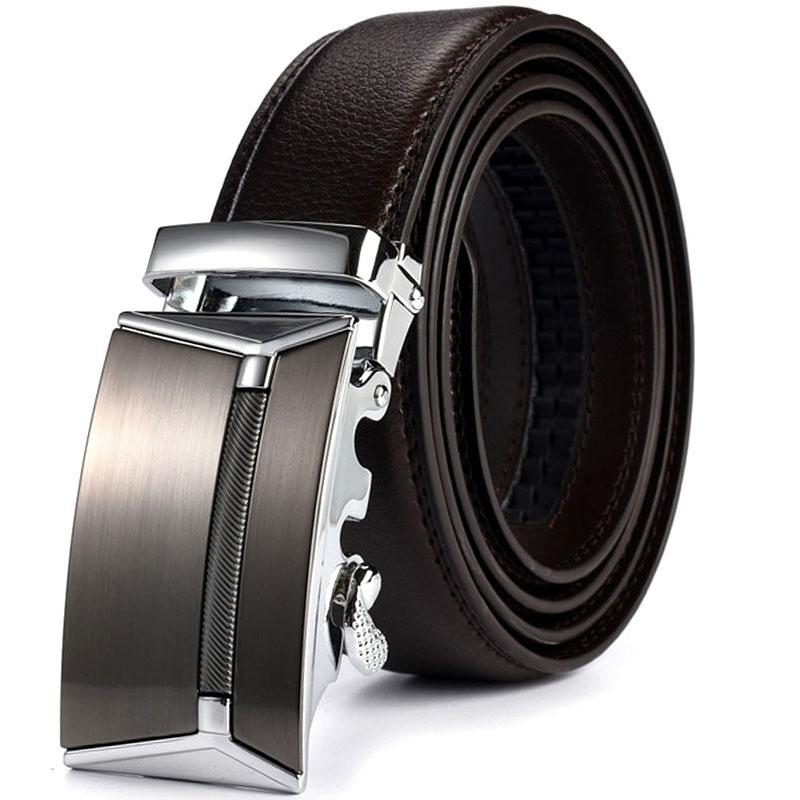 Men'S Jeans Automatic Buckle Belts Leather Belt Luxury Waistband Strap Belt Men Plus Large Size 130 140 150 160 170Cm