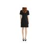 Karl Lagerfeld Minimalist Versatile Travel Solid Color Button Knit Short Sleeve Dress Women Dresses Black 236L1330