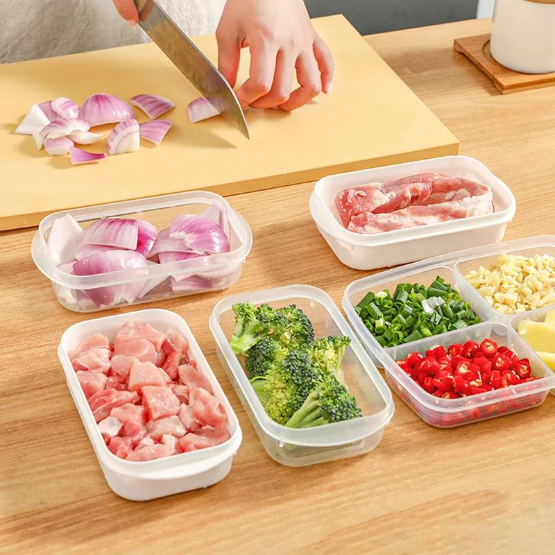 Frozen Meat Packaging Box Food Grade Refrigerator Storage Fruit Vegetable Preservation Dishes Divided Box Kitchen Accessories