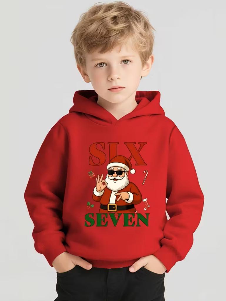 Lustiges Sechs Sieben 6 7 Meme Hoodie für Kinder Chaotischer Humor Y2k Spiel Spruch T-Shirt Weihnachtsgeschenk Jungen Oberteile Mode Kinderkleidung