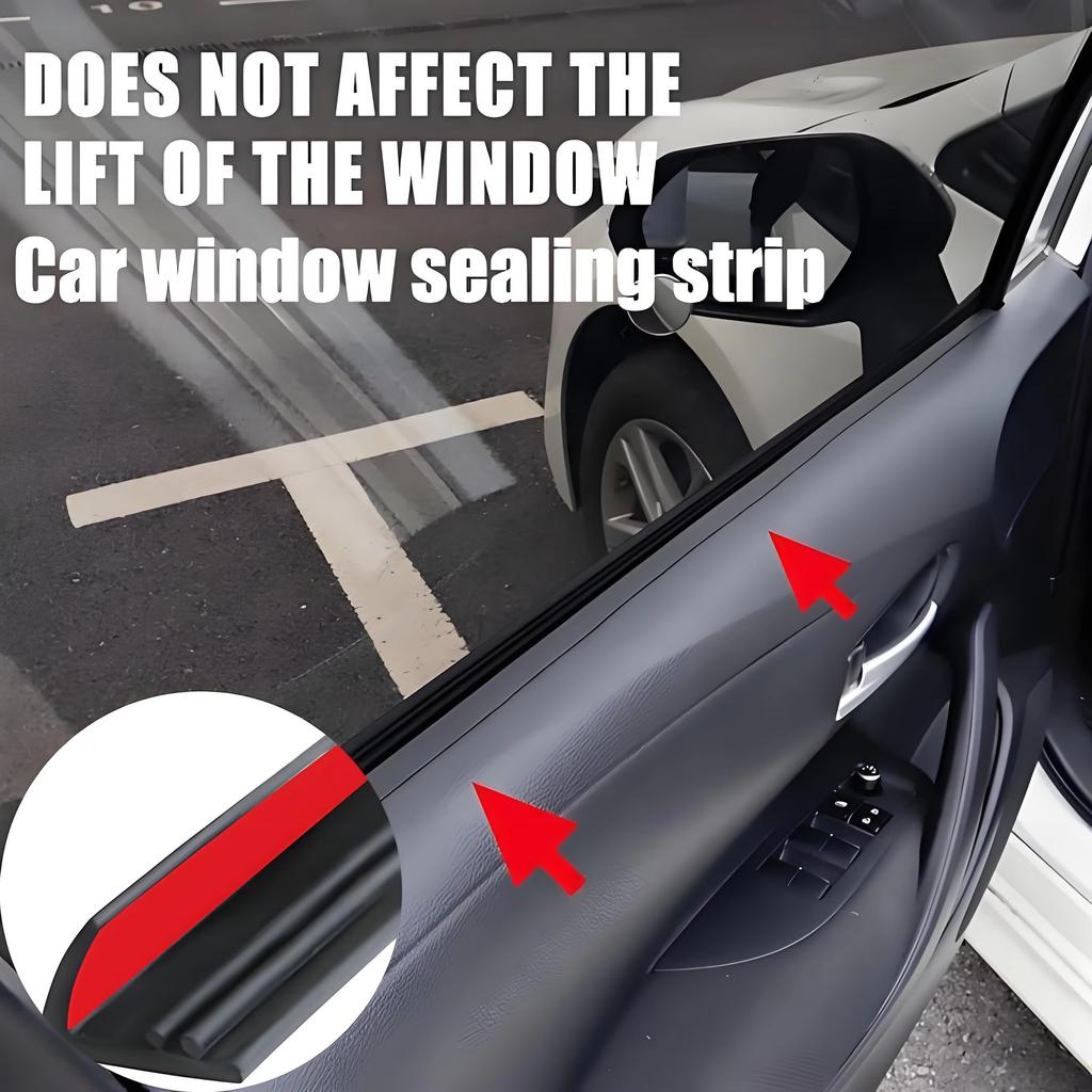 4PCS Car Rubber Window Seal Strip Side Window Gap Filler Noise Insulation Waterproof Windproof Dustproof V-Shape Sealing Strips