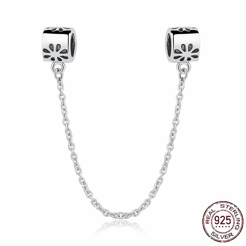 Stříbrný Křišťálový Pavé Bezpečnostní Řetízek Pevný Klip Pramen Přívěsek Vhodný pro Ženy Náramek Stříbrné Šperky Párty Narozeninový Dárek