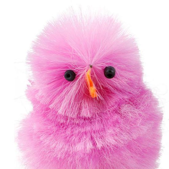 36Pcs Chicks Decorations Creative Eco-friendly Hard To Fade Anti-wear Eye-catching Decorative Chemical Fiber Multicolor Mini Easter Chicks Party