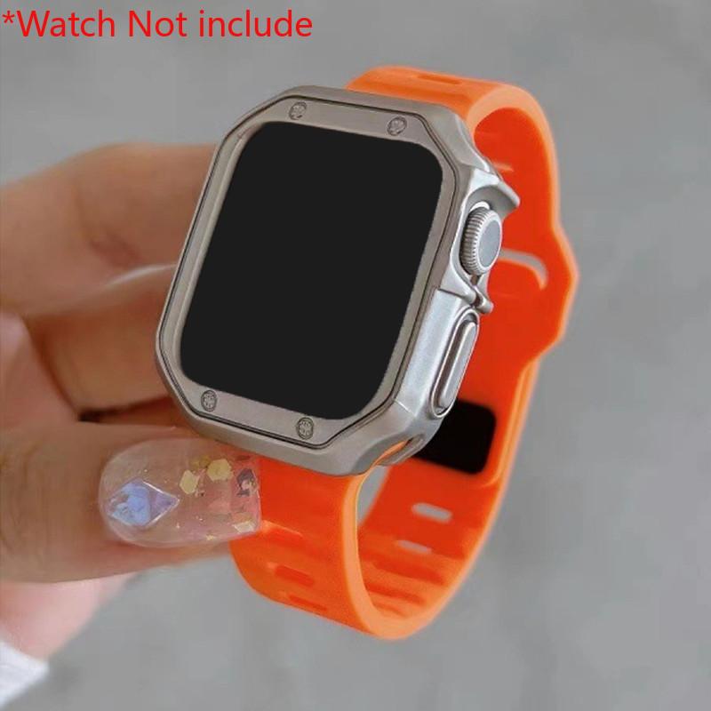 TPU Plating Case+Silicone Strap For Apple Watch Ultra 2 1 49mm Series 10 46 42mm 9 8 7 6 5 4 3 2 1 Hollow Out Protective Accesso