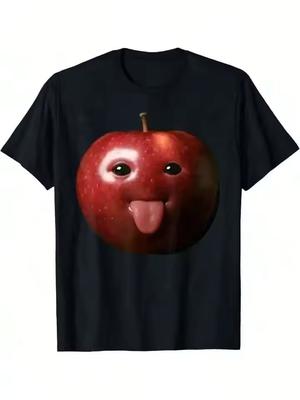 Funny Silly AI Apple Gen Z Meme BrainRot Humor Tongue Out T Shirt