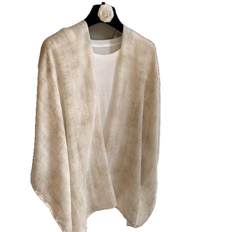 Women S Solid Color Bronzing Thin Versatile Fashion Neck Scarf For All Seasons