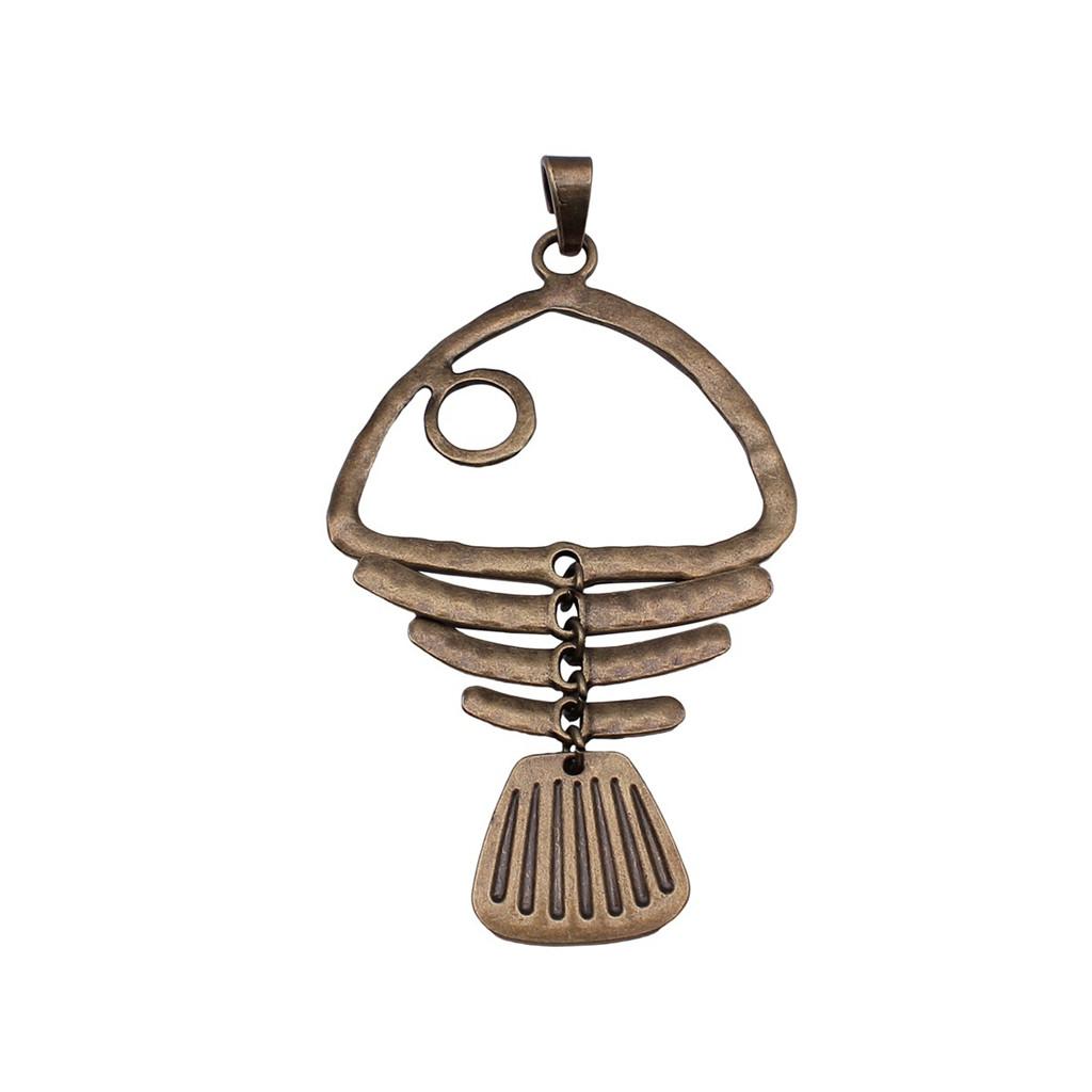 Fish Bone Charms Multi Color Alloy Pendants For Ocean Themed DIY Jewelry Accessories