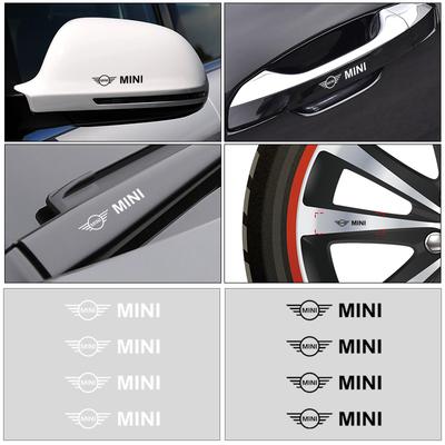 4 Stück Auto Türgriff Aufkleber Reifen Rückspiegel Aufkleber Dekoration Für Cooper F54 F55 F56 R56 R60 Roadster Clubman Coupé