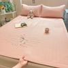Class A Summer Cartoon Ice Bean Cooling Bed Sheet Set, Machine Washable, Breathable & Air-Conditioned, Three Pieces.