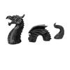 Resin Handicrafts Garden Flying Dragon Ornament Black Three-section Flying Dragon Statue Halloween Decor Garden Ornament