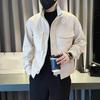 Wildleder Herrenjacke Herbst Winter Trendiger Bad Boy Stil Neu Slim Dick Stehkragen Einfarbig Cargojacke