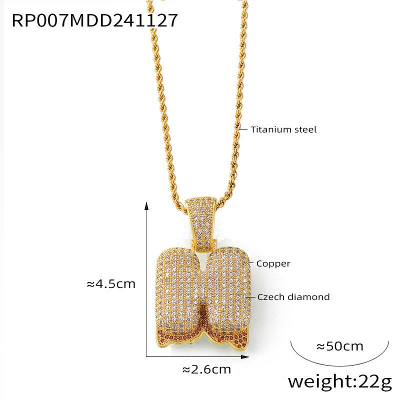 Elegant European-Style Necklace: Women's 26-Letter Diamond-Inlaid Copper Pendant on Titanium Steel Clavicle Chain