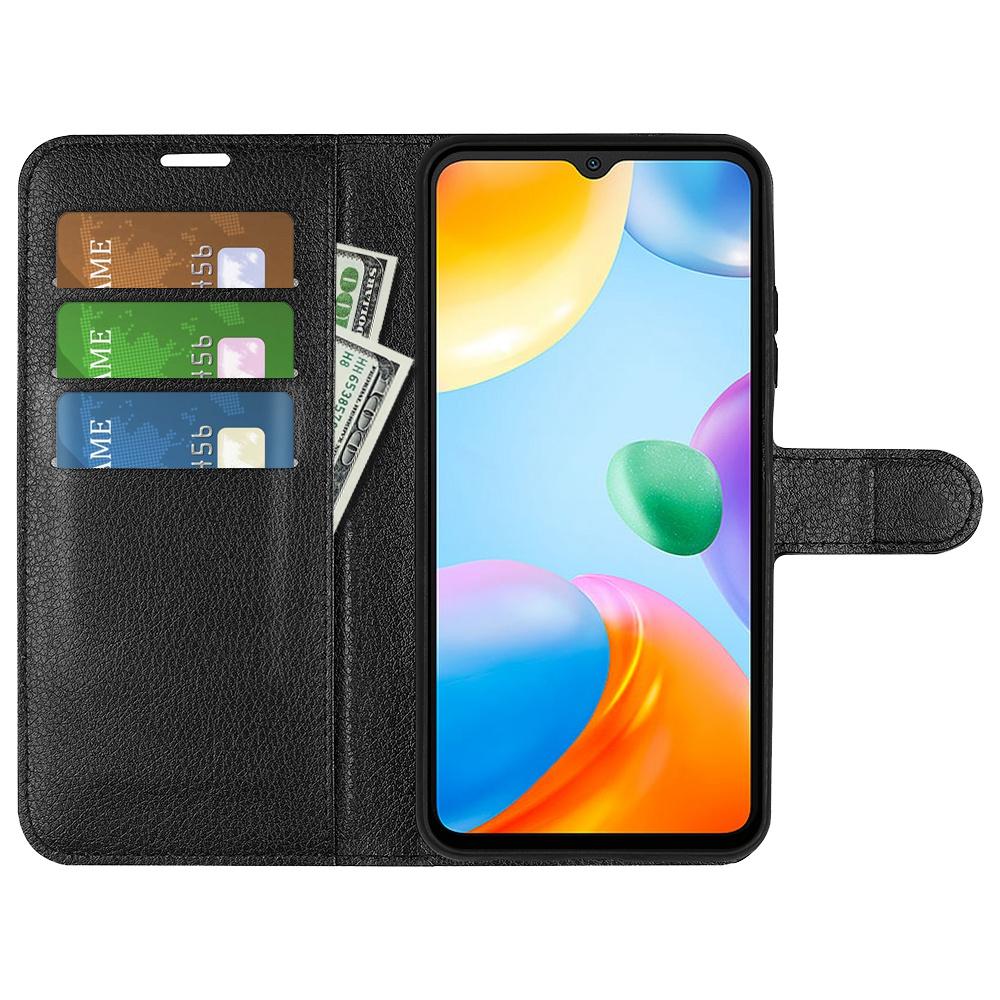 

For Xiaomi Redmi 10C 4G/Redmi 10 (India) Stand Function Litchi Texture Leather Case Wallet Magnetic Cell Phone Protector Brown