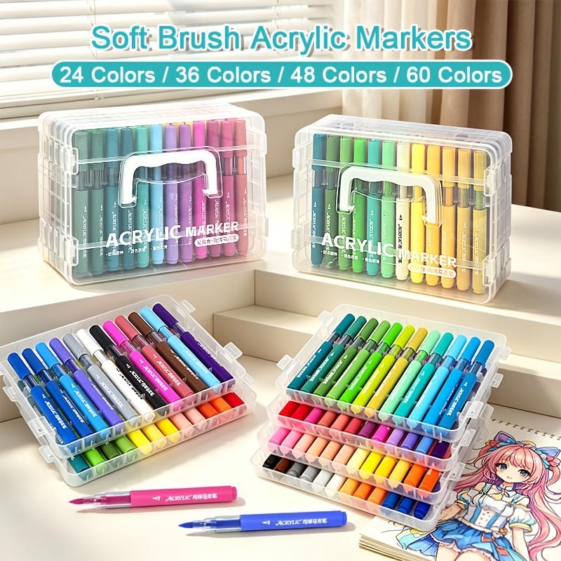Acrylic Marker Pens Brush Tip Washable Watercolor Paint Pen Set for Students Art Drawing Sketching School Supplies