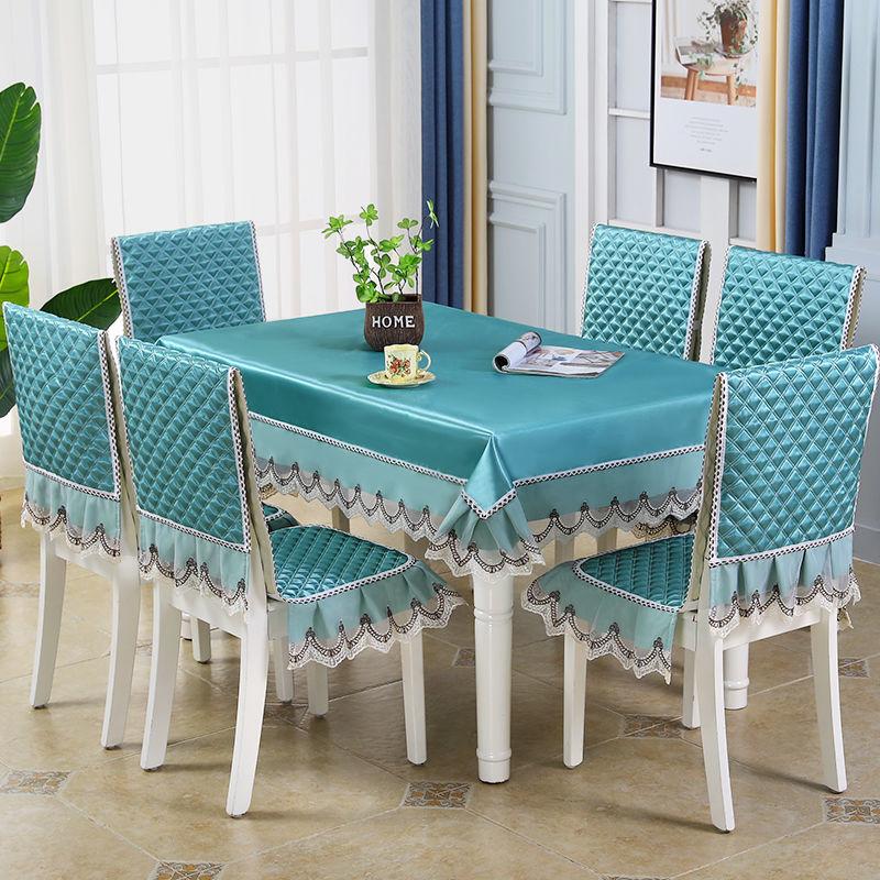Chinese Style Chair Cover Dining Table Cloth Thick Anti Slip Chair Cushion with Lace Skirt Simple Printed Tablecloth Home Decor