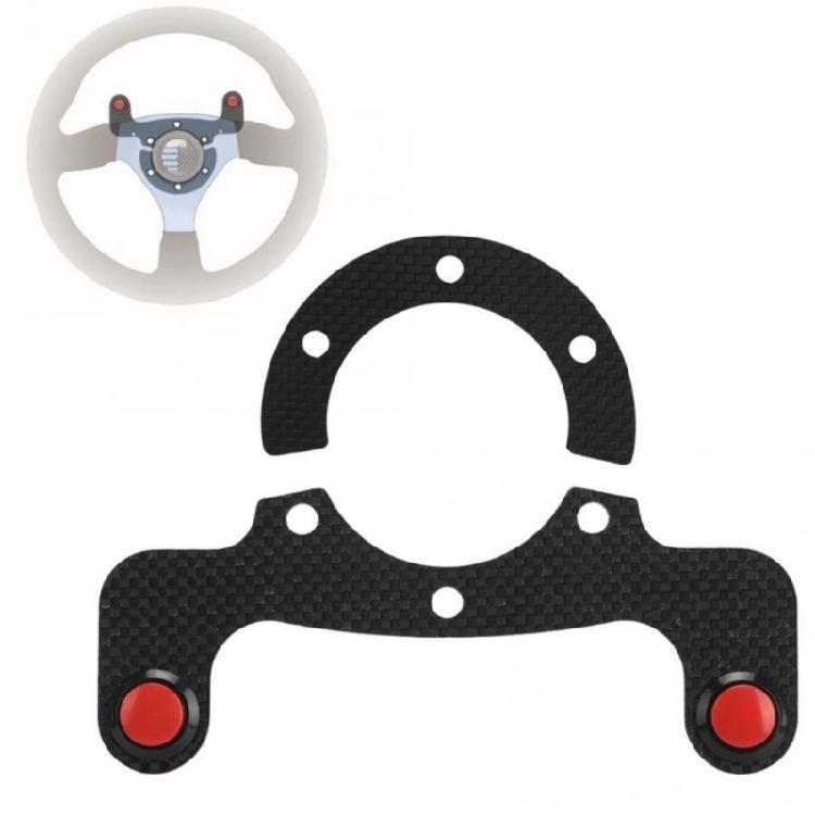 Car Modification Double Button Single Button Universal 6-Hole Racing Car Steering Wheel Carbon Fiber Horn Button
