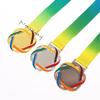 Gold Silver Bronze Metal Award Medals With Neck Ribbon For Sports Academics Competition