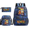 Dragon Ball Z Printed Backpack Set 3-Piece Casual School Bag For Boys And Girls Youth With Pencil Case Shoulder Bag
