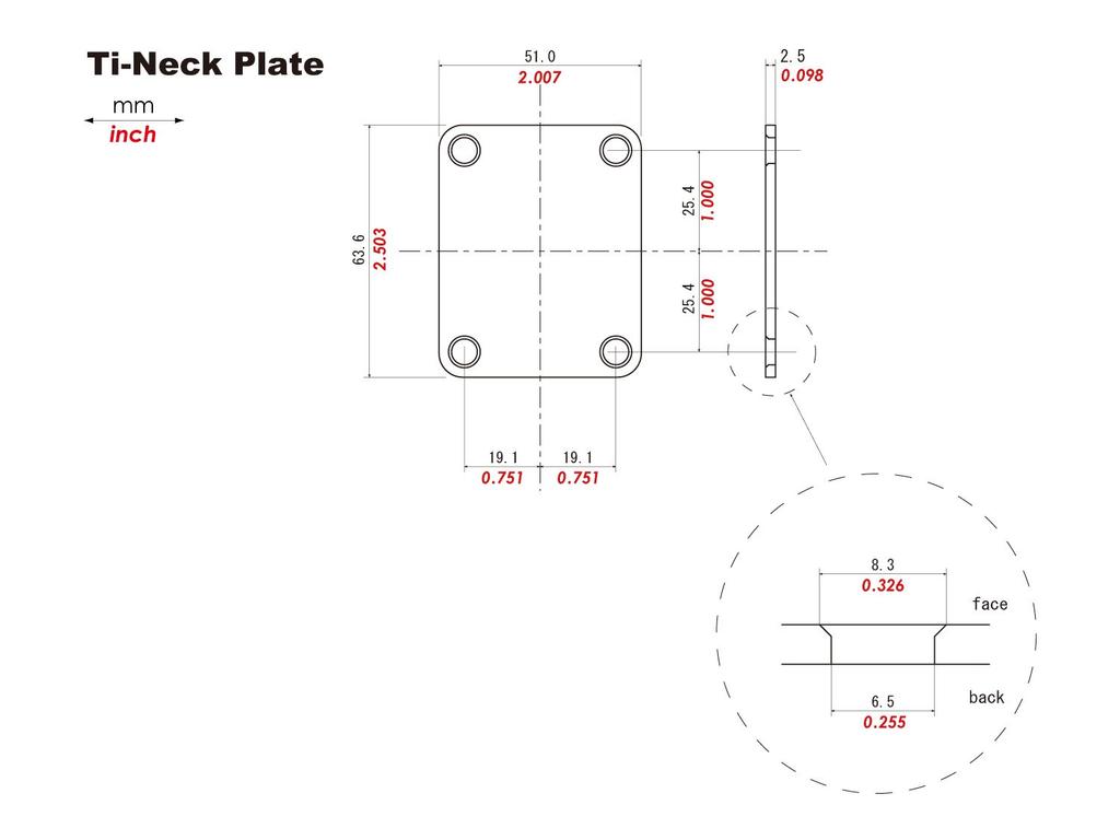 KTS Titanium Parts Plate Titanium Neck Joint Plate Ti-Neck