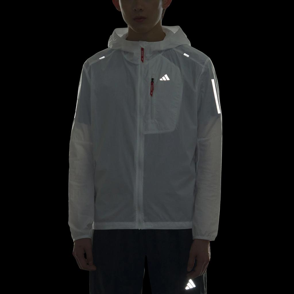 Adidas Dwr Ss25 Rn Logo Sun Protection Upf50+ Cooling Running Sports Hooded Long Sleeve Jacket Men Jacket White KB9127