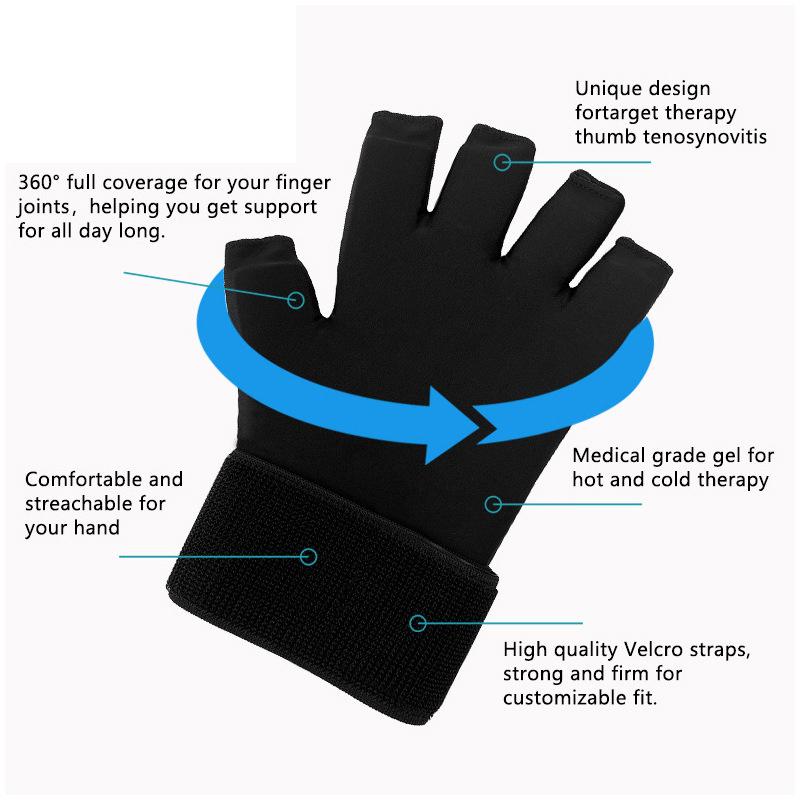 Ice Pack Glove Gel Wrist Support Sports Injury Protection - Cold Therapy for Hand and Finger Shock Absorption