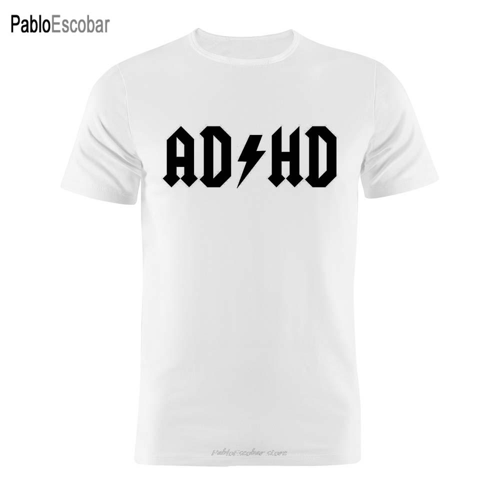 

Хлопковая Унисекс Футболка Смешной Силуэт Артворк ADHD Подарочная Футболка S