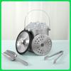 2L Large Capacity Stainless Steel Ice Cube Bucket Double Wall Insulated Ice Bucket Ice Bucket Container