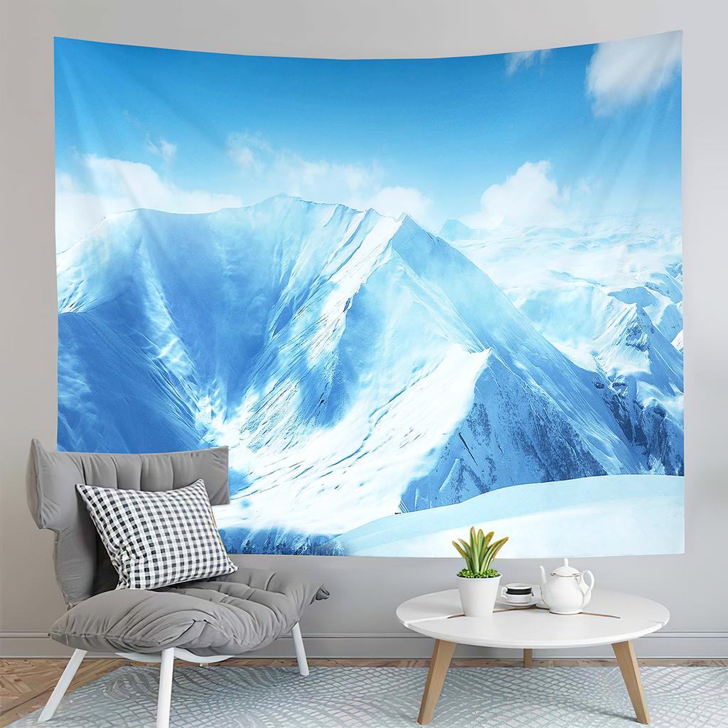 Snow Mountain Tapestry Snow Covered Trees Tapestry Natural Scenery Tapestry Wall Hanging Tapestries Art Living Room Bedroom Dorm
