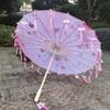 1PC Umbrella 70/82CM Oil Paper for Women Girl Performance Photo Props Antique Umbrella Parasol Satin Cloth Tassel
