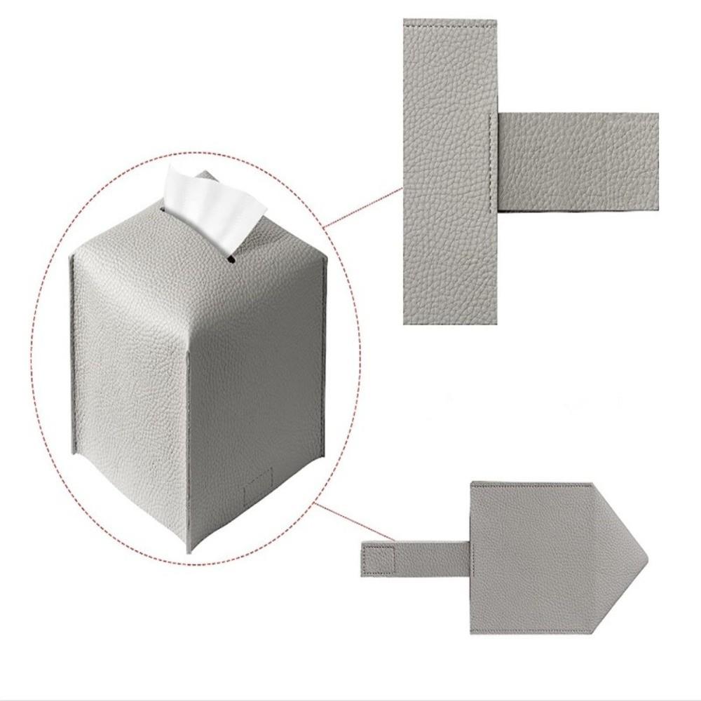 Quadratische PU-Taschentuchbox Wasserdichter Taschentuch-Organizer Gesichtspapierhalter Taschentuchbehälter Bürogebrauch