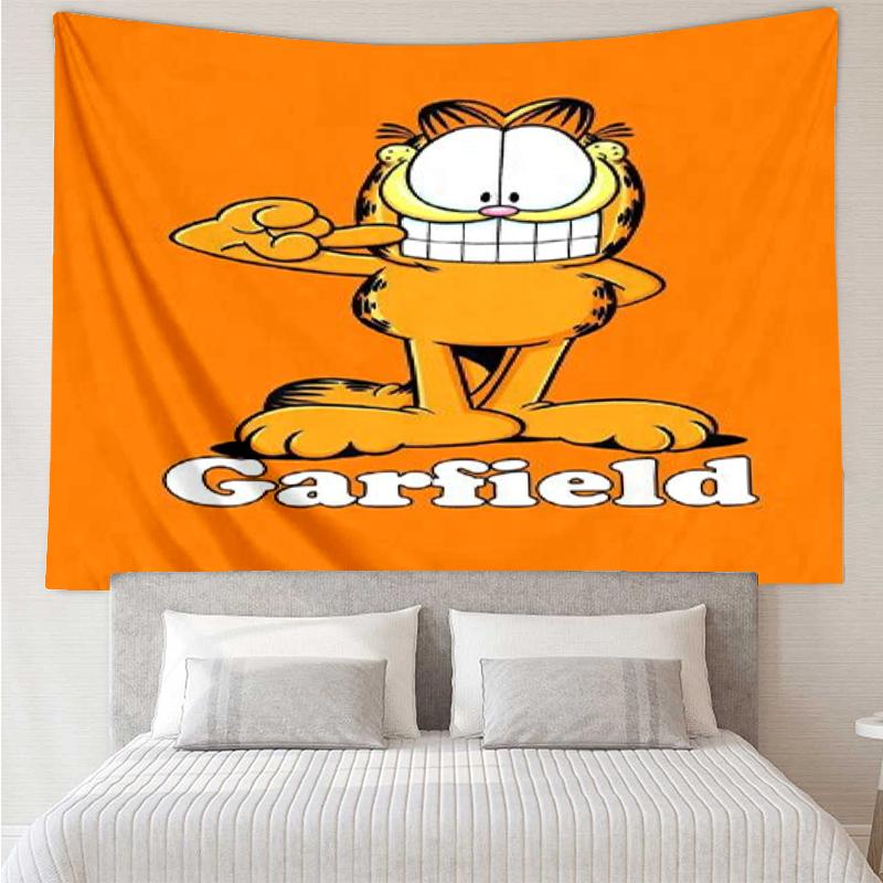 Garfield Print Tapestry, Backdrop, Easy Setup, Ideal for Bedroom, Office & Living Room, with Aesthetic Wall Hanging Decor.