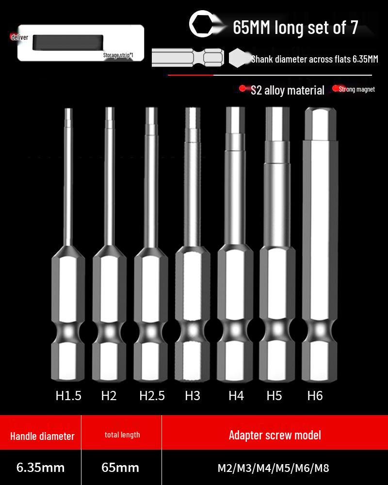 Hexagonal Screwdriver Bit Extension for Electric and Air Screwdrivers