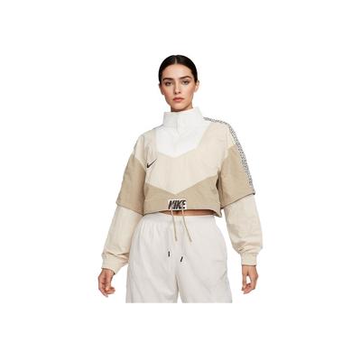 Sportbekleidung Color-Block Pullover Stehkragen Jacke Damenjacke Sandweiß FB8373-126
