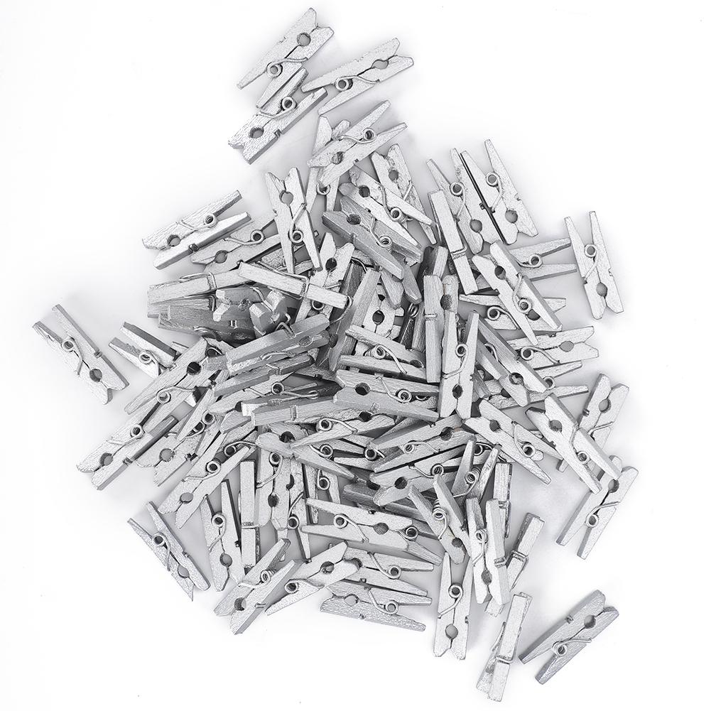 300pcs Mini Wooden Decoration Clips Pegs Clothespin for Photo Paper Scrapbooking Home Office