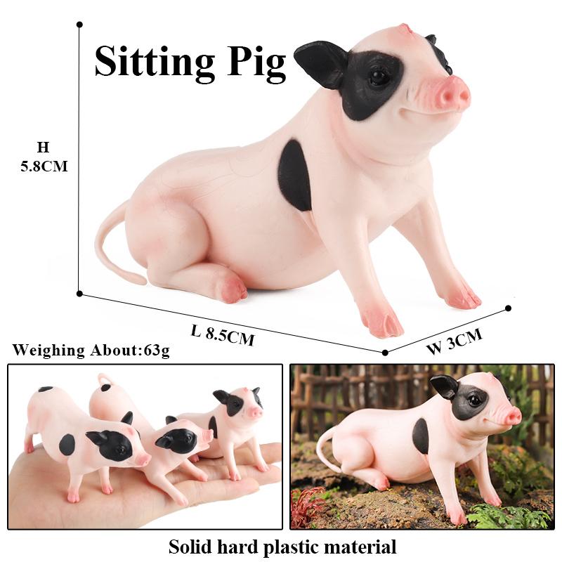 Oenux Poultry Farm Animals Model Simulation Pig Swine Sow Porcupine Boar Action Figures Figurine Lovely Educational Kids Toy